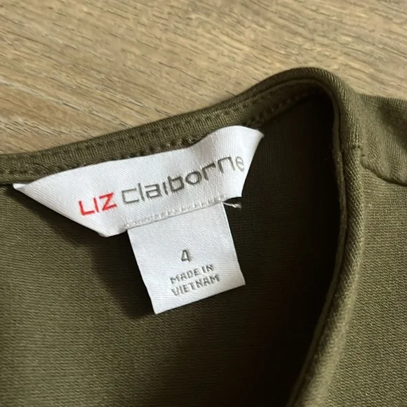 Liz Claiborne Green V-Neck Jumpsuit - Picture 7 of 15
